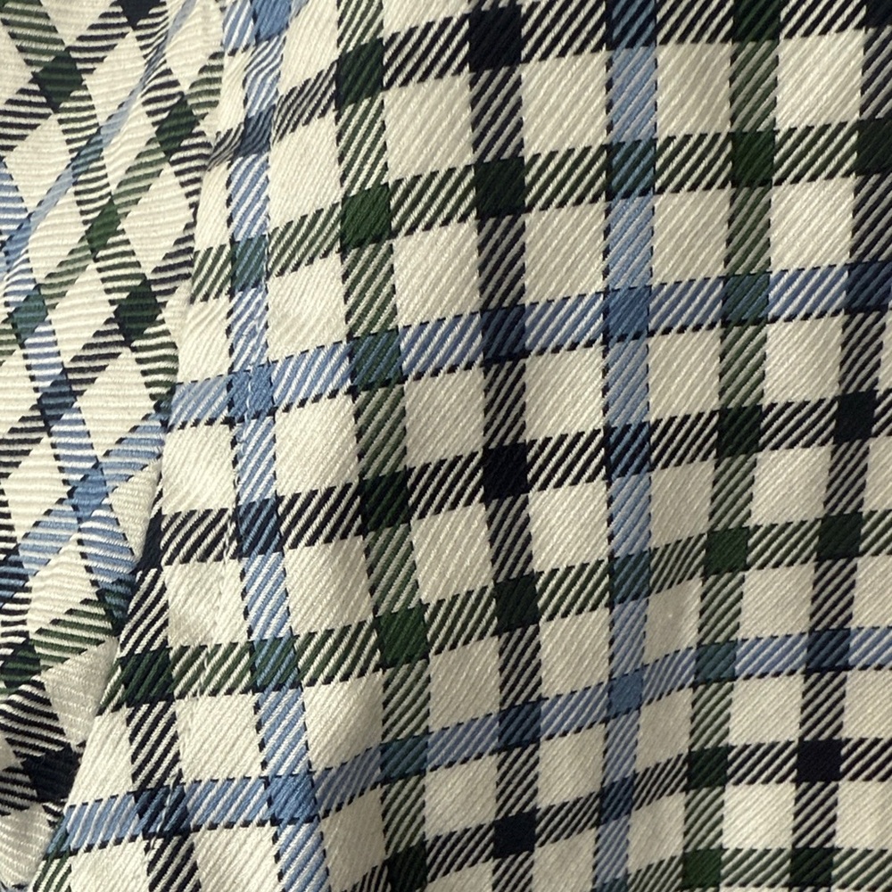 Faconnable Men's Gingham Plaid Casual Button Down Checkered Shirt Sz Large - Picture 4 of 7